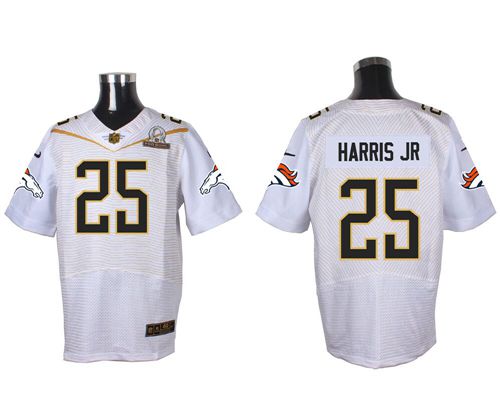 Nike Broncos #25 Chris Harris Jr White 2016 Pro Bowl Men's Stitched NFL Elite Jersey